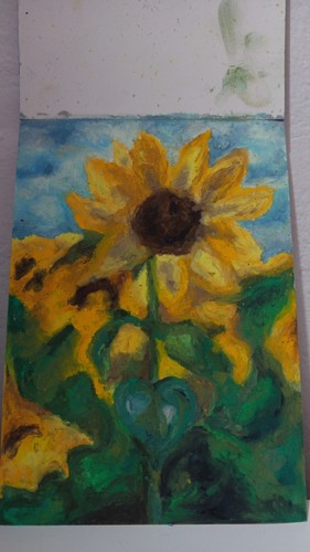 Quadro girasoli dipinto a - quadro, "girasoli"