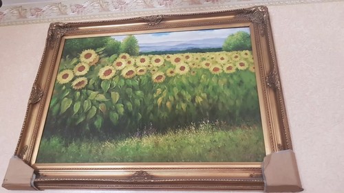Quadro paesaggio girasoli - paesaggio,