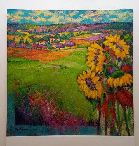 Quadro dipinto paesaggio con - dipinto,