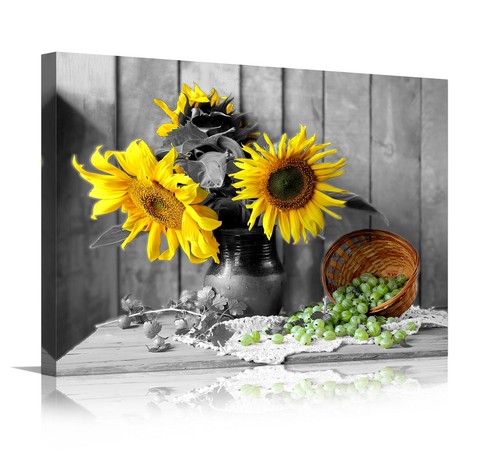 Quadro tela 80x60 girasoli - su,