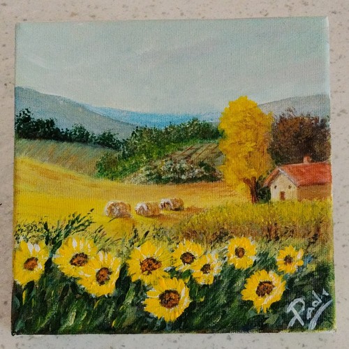 Dipinto tela paesaggio - tela, con