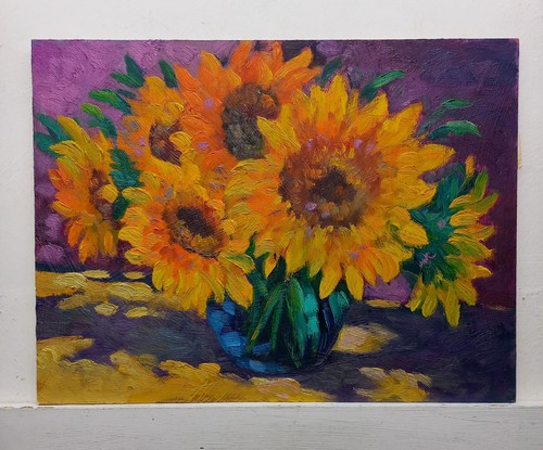 Quadro dipinto fiori girasoli - quadro,